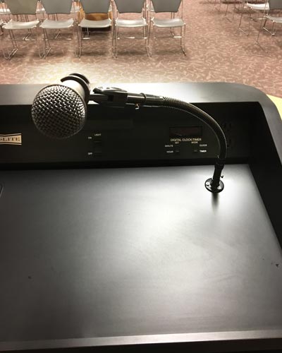 Incorrect mic on podium