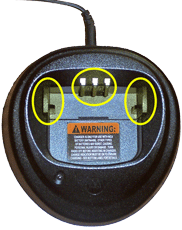 Image of a single 2-way radio charger