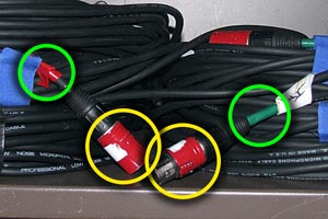 Picture of mic cables in BR cabinet.
